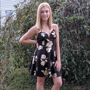 gold / black homecoming dress